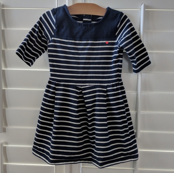 Carter's Other - Navy Striped Heart Dress Size 5